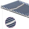 vidaXL Ručne zaťahovacia markíza s LED 3x2,5 m modro-biela