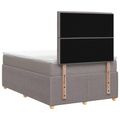 vidaXL LED boxspring posteľ s matracom Sivohnedá 120 x 190 cm Látka