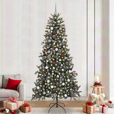 vidaXL Umelý vianočný stromček Zelená 240 cm PVC, plast a oceľ