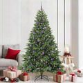 vidaXL Umelý vianočný stromček s 300 LED-i Zelená 210 cm PE a PVC