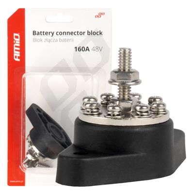 Přípojnicový blok konektoru baterie 8 násobná přípojnice max. 48V 160A AMiO-03807
