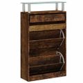 vidaXL Botník dymový dub 63x24x104 cm spracované drevo