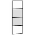 vidaXL Posuvné dvere s kovaním čierne 76x205 cm tvrdené sklo