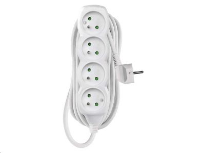 Prodlužovací kabel EMOS P0415R / 5 m / 4 zásuvky / bílý / PVC / 1,5 mm2