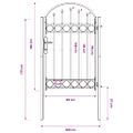 vidaXL Plotová brána ASSEN s klenutým vrchom, oceľ 102x150 cm, čierna