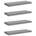 vidaXL Plávajúce nástenné police 4 ks, sivé 60x23,5x3,8 cm, MDF