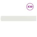 vidaXL Obrubník trávnika 30 ks 15 x 103 cm Oceľ Biela