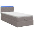 vidaXL Ottoman posteľ s matracom a LED Sivohnedá 90 x 190 cm Látka