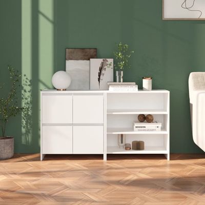 vidaXL 2-dielna komoda biela spracované drevo