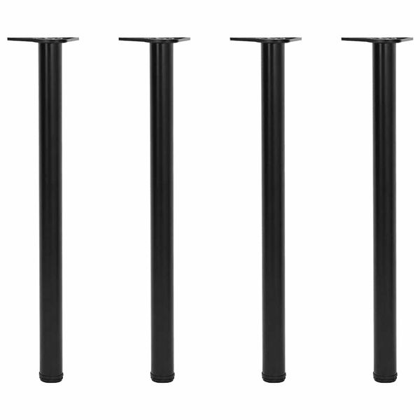 4 výškovo nastaviteľné stolové nožičky čierne 870 mm