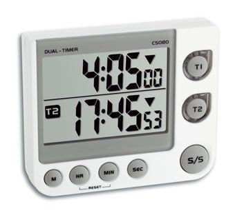 38.2025 TFA 2-TIMER Digitálny dvojitý časovač, biely