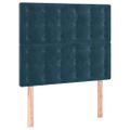 vidaXL Čelo postele s LED tmavomodré 100x5x118/128 cm zamat