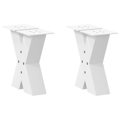 vidaXL Nohy konferenčného stolíka v tvare X, 2 ks, biele, 40 x (30-31) cm, oceľové