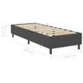 vidaXL Rám na boxspring posteľ, sivý, látka 100x200 cm