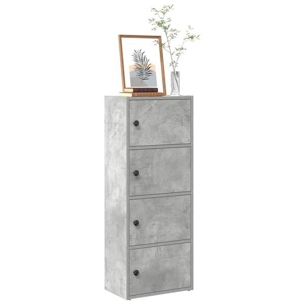 vidaXL Knižnica betónová sivá 40x24x102 cm kompozitné drevo