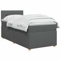 vidaXL Posteľ boxspring s matracom Tmavosivá 100 x 200 cm Látka