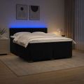 vidaXL Posteľ s boxspringom a matracom a LED Čierna 140 x 200 cm Zamat