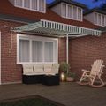 vidaXL Sklopná markíza Zelená a biela 350 x 250 cm Polyester