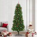 vidaXL Vianočný stromček s 300 LED-i so stojanom Zelená 240 cm PE