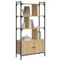 vidaXL Knižnica s dvierkami, dub sonoma, 76,5x30x154,5 cm, technické drevo