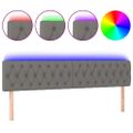 vidaXL Čelo postele s LED tmavosivé 180x7x78/88 cm látka