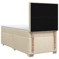 vidaXL Posteľ boxspring s matracom Krémová 100 x 200 cm Látka