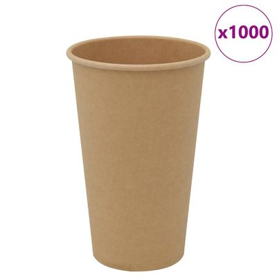 vidaXL Papierové šálky na kávu 1000 ks 16oz 400ml hnedá