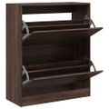 vidaXL Botník hnedý dub 80x34x96,5 cm spracované drevo