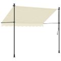 vidaXL Zaťahovacia markíza krémová 300x150 cm látka a oceľ