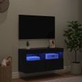 vidaXL TV nástenná skriňa 80 x 30 x 40 cm Čierny dub Kompozitné drevo