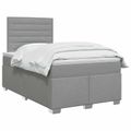 vidaXL Posteľ boxspring s matracom Svetlosivá 120 x 200 cm Látka