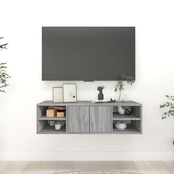 vidaXL Nástenná polica sivá sonoma 102x30x29 spracované drevo