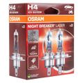 Halogénová žiarovka Osram H4 12V 60/55W P43t NIGHT BREAKER LASER +150% / 2 ks