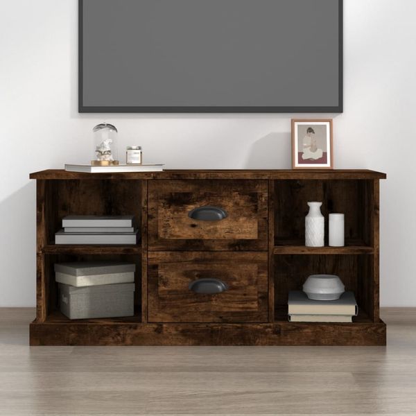 vidaXL TV skrinka dymový dub 99,5x35,5x48 cm kompozitné drevo
