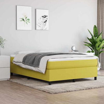 vidaXL Posteľný rám s boxspringom zelená 140x190 cm látka