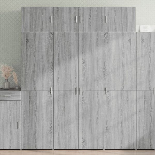 vidaXL Úložná lavička sivá sonoma 80x42,5x225 cm kompozitné drevo