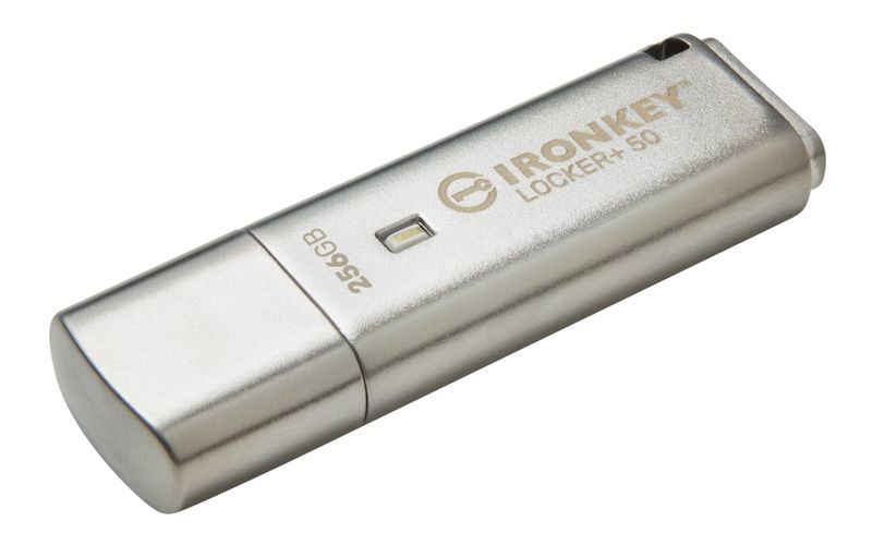 Kingston IronKey Locker+ 50/256GB/USB 3.1/USB-A/Strieborná
