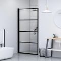 vidaXL Sprchové dvere čierne 81x195 cm tvrdené sklo
