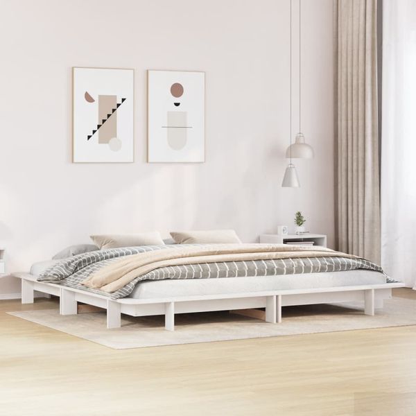 vidaXL Posteľ bez matraca biela 160x200 cm masívna borovica