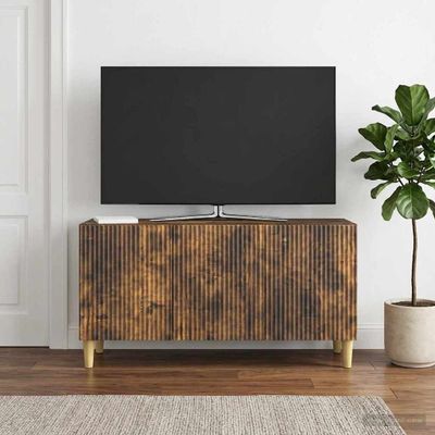 vidaXL TV skrinka 99 x 34,5 x 50 cm Dymový dub Kompozitné drevo