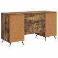 vidaXL Stôl Dymový dub 142,5 x 50 x 75 cm Kompozitné drevo