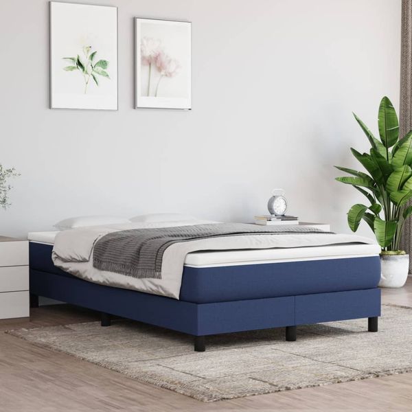 vidaXL Posteľný rám s boxspringom Modrá 120x200cm Látka