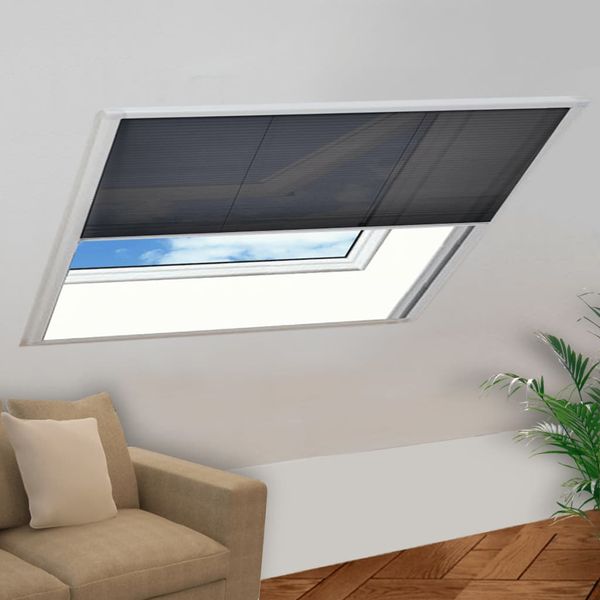 vidaXL Plisovaná okenná sieťka proti hmyzu s hliníkovým rámom, 130 x 100 cm