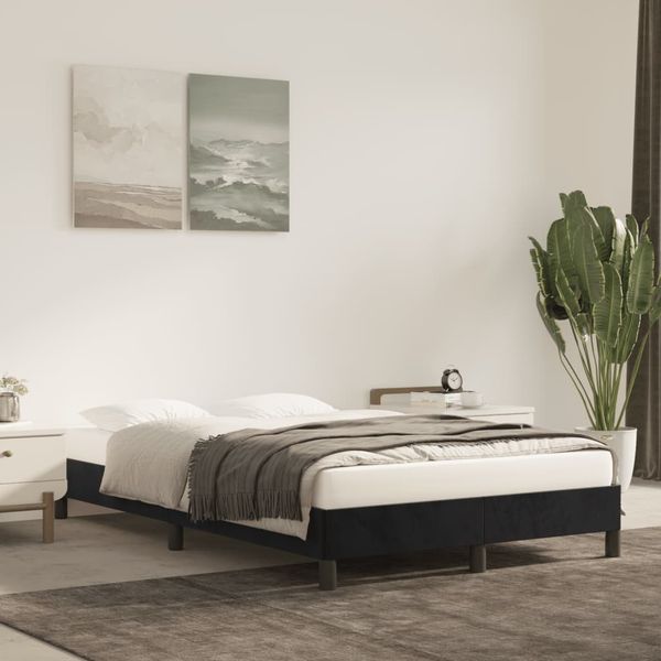 vidaXL Posteľ bez matraca čierna 120x200 cm zamat