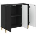 vidaXL Servírovacia skriňa Čierna 89 x 34,5 x 80 cm Kompozitné drevo