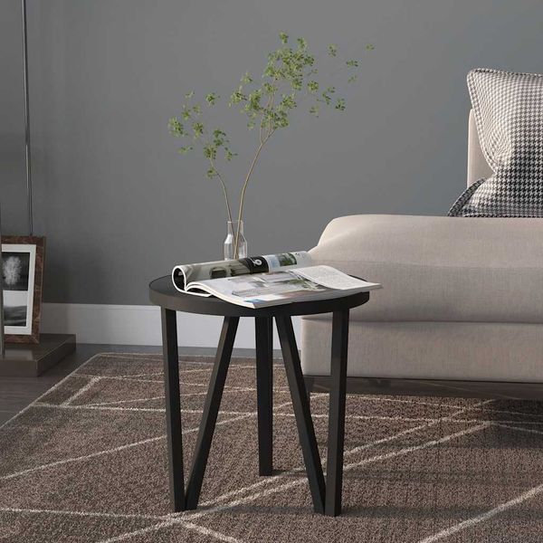 vidaXL Čajový stolík čierne Ø35 cm MDF