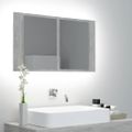 vidaXL LED kúpeľňová zrkadlová skrinka betónová sivá 80x12x45 cm akryl