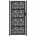 vidaXL Záhradná brána čierna 100x200 cm oceľový dizajn s krídlovým dizajnom