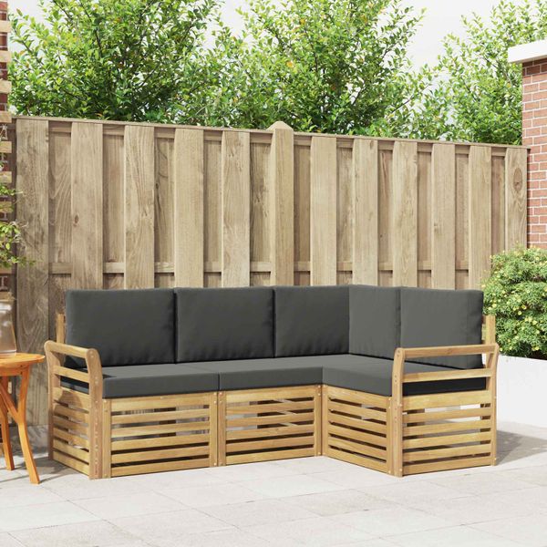 vidaXL Súpravy pohoviek 4 pcs Biela a antracitová 190 x 130,5 x 73 cm