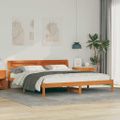 vidaXL Rám postele Hnedá 200 x 200 cm Masívne borovicové drevo